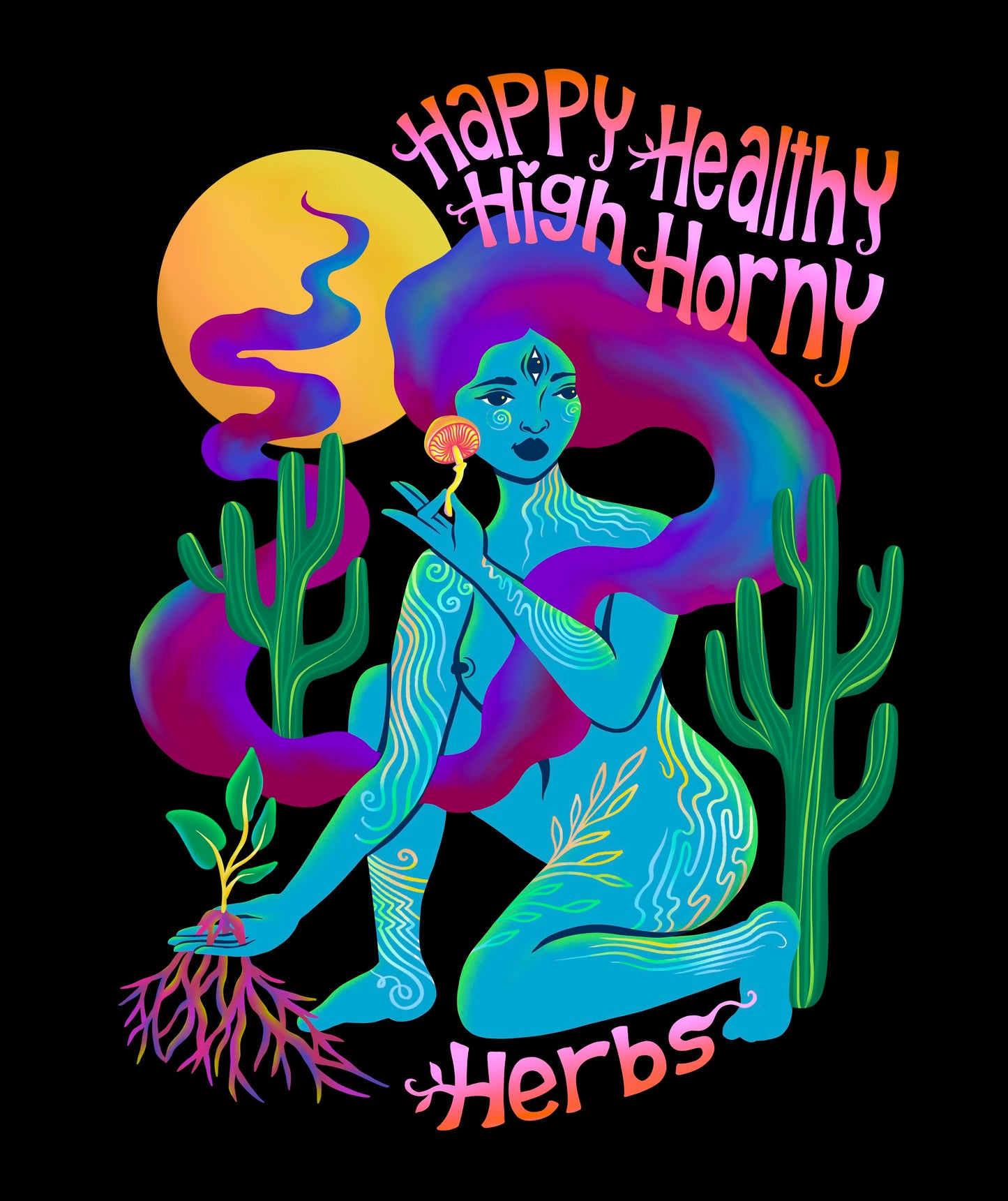 Happy Healthy High Horny Herbs Goddess Sticker